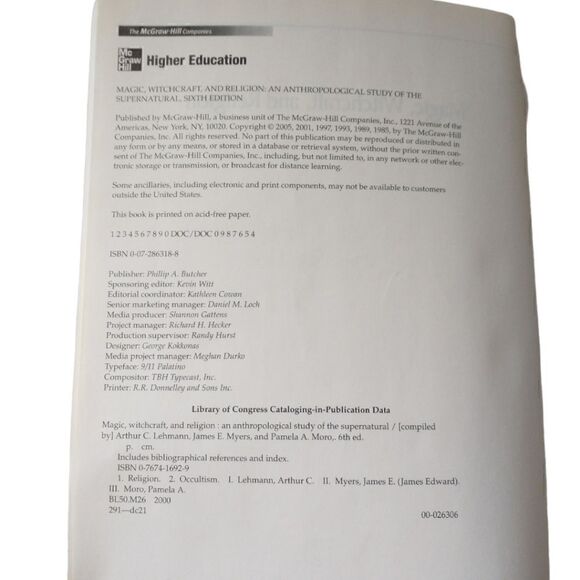 Magic Witchcraft Religion An Anthropological Study of Supernatural Book Lehman. - Picture 3 of 16